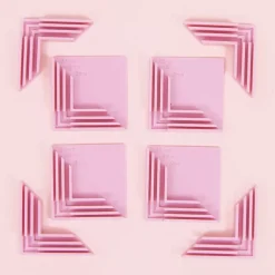 8 Cantoneras para Cartonaje Rosa Craftelier