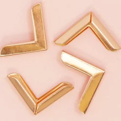 4 Esquineras Metálicas Grandes Rose Gold Craftelier