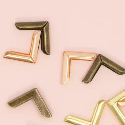 4 Esquineras Metálicas Grandes Rose Gold Craftelier