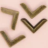 4 Esquineras Metálicas Grandes Vintage Bronze Craftelier