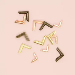 4 Esquineras Metálicas Grandes Vintage Bronze Craftelier