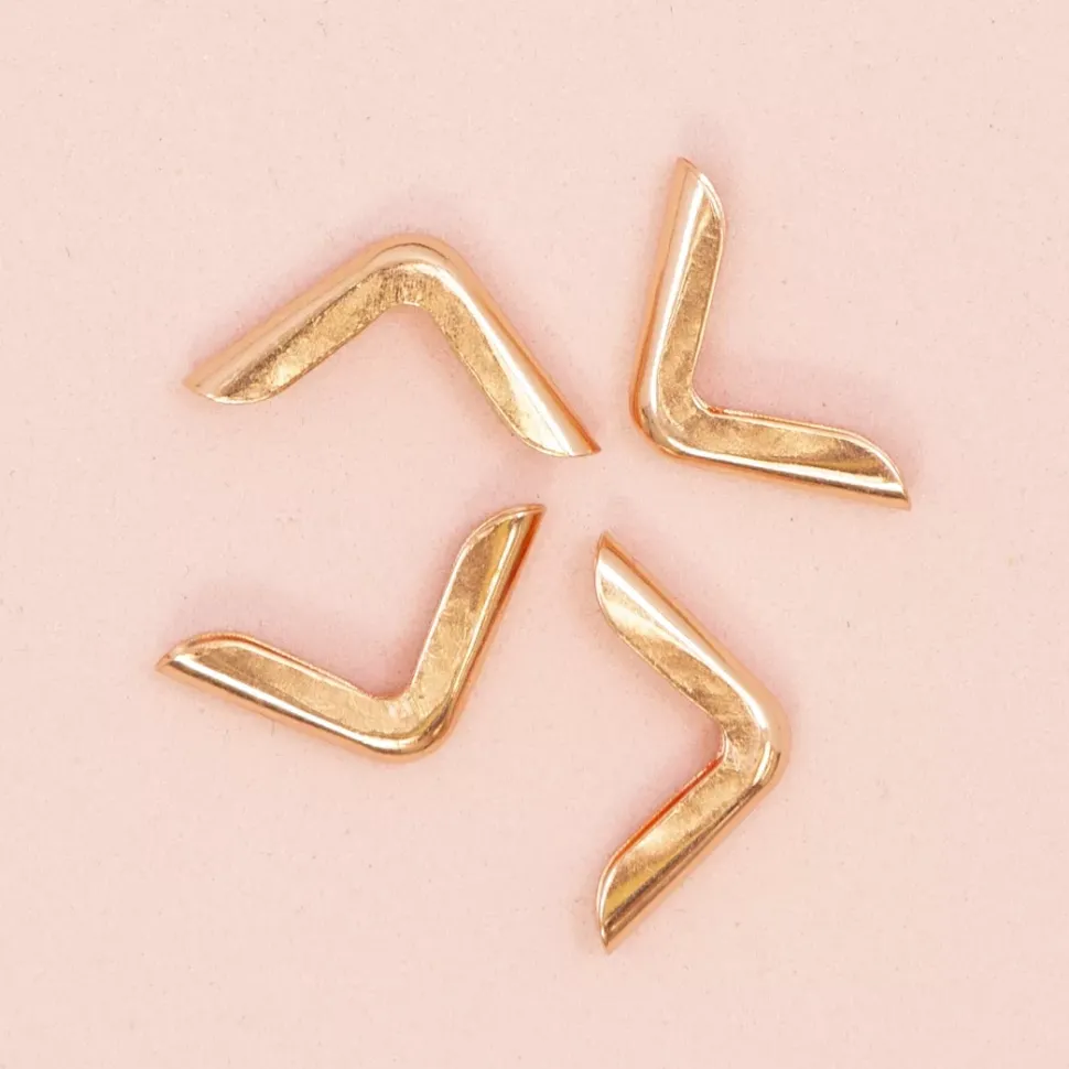 4 Esquineras Metálicas Mini Rose Gold Craftelier