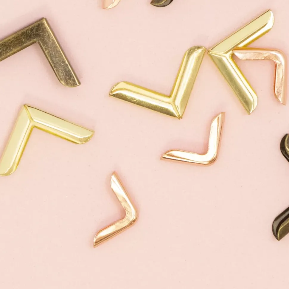 4 Esquineras Metálicas Mini Rose Gold Craftelier