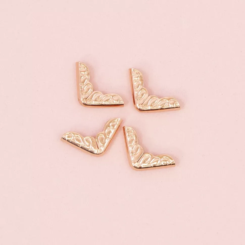 4 Esquineras Metálicas Royal Rose Gold Craftelier