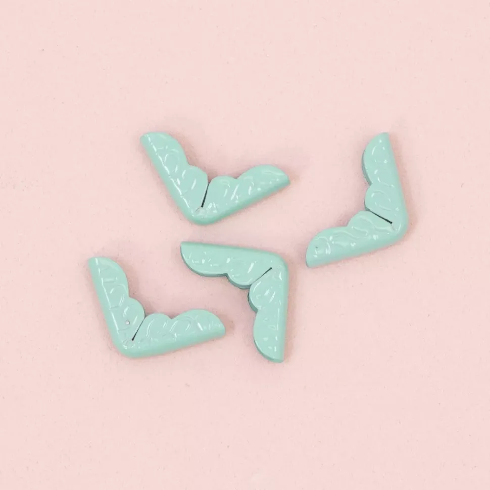 4 Esquineras Metálicas Royal Turquoise Craftelier