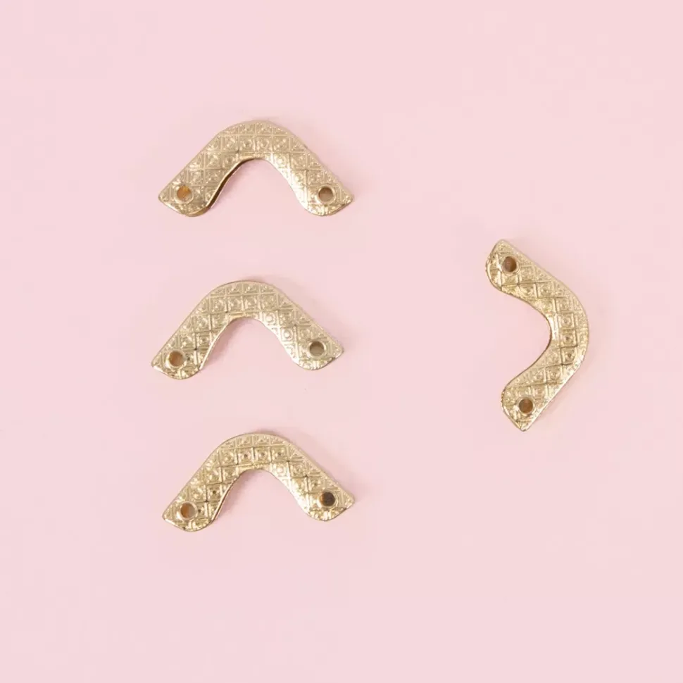 4 Esquineras Metálicas Vintage Oro