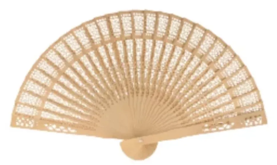 Abanico de Madera On se Marie Artemio