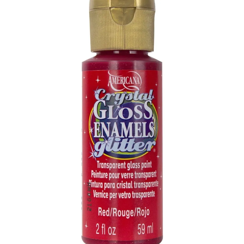 Acrílico purpurina sobre vidrio Americana Crystal Gloss Enamels Glitter DecoArt 59ml