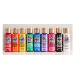 Acrílico purpurina sobre vidrio Americana Crystal Gloss Enamels Glitter DecoArt 59ml
