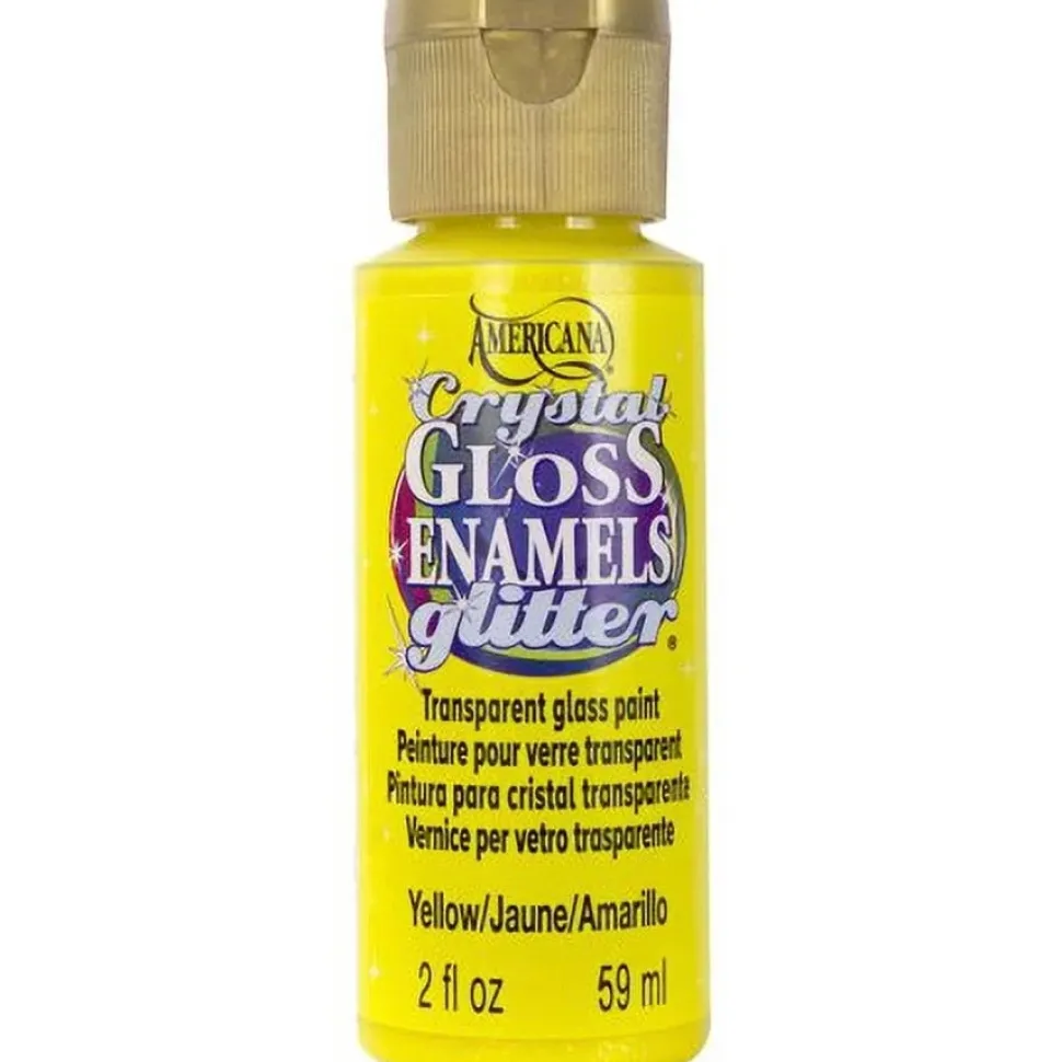 Acrílico purpurina sobre vidrio Americana Crystal Gloss Enamels Glitter DecoArt 59ml