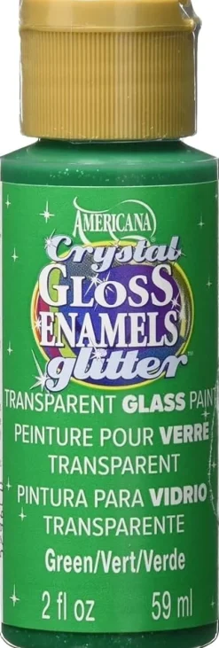 Acrílico purpurina sobre vidrio Americana Crystal Gloss Enamels Glitter DecoArt 59ml