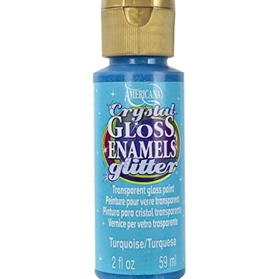 Acrílico purpurina sobre vidrio Americana Crystal Gloss Enamels Glitter DecoArt 59ml