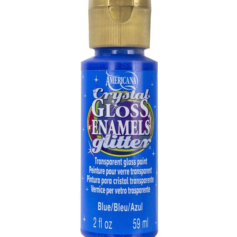 Acrílico purpurina sobre vidrio Americana Crystal Gloss Enamels Glitter DecoArt 59ml