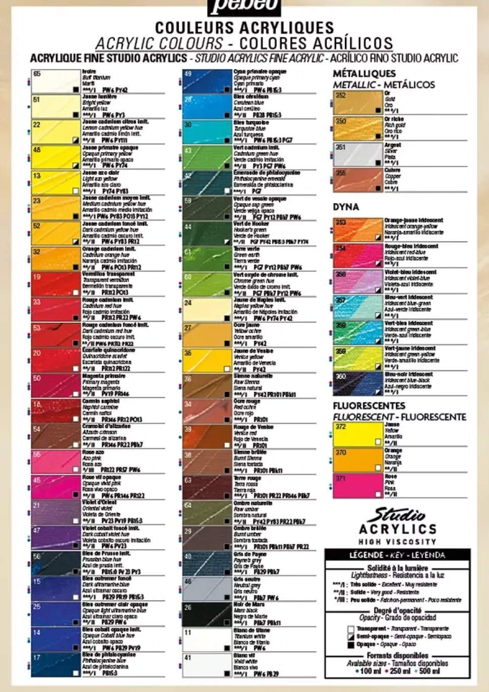 Acrílico Studio Acrylics Alta Viscosidad Pebeo 500ml