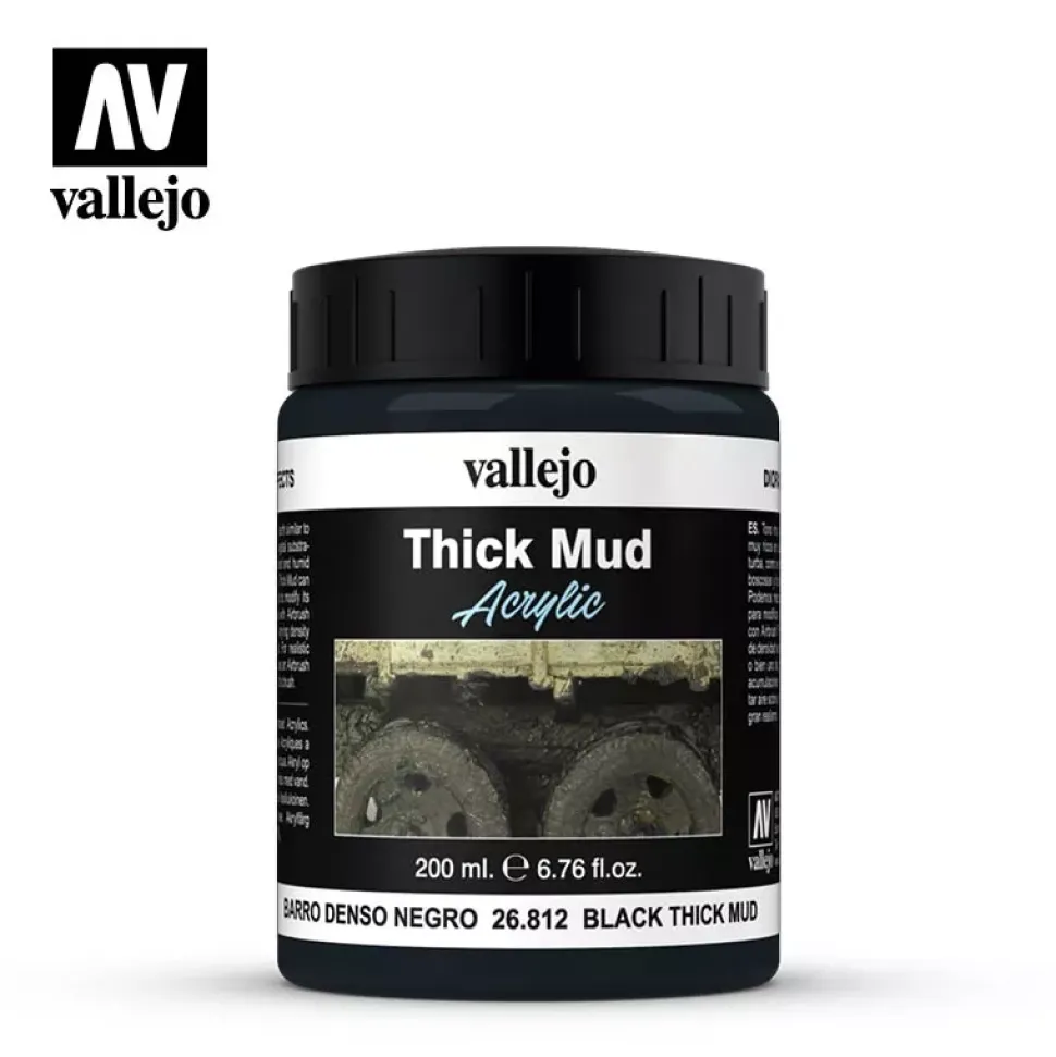 Acrílico Textura 812 Barro Negro Diorama FX Vallejo 200ml