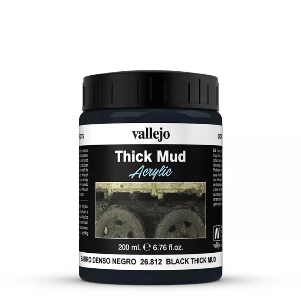 Acrílico Textura 812 Barro Negro Diorama FX Vallejo 200ml