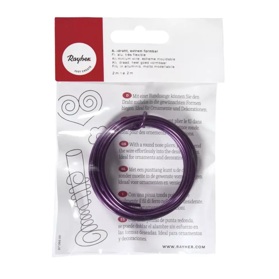 Alambre de Aluminio Violeta Rayher 2m
