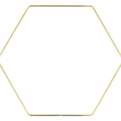 Anilla de metal Hexágono Dorado Artemio 25x22cm