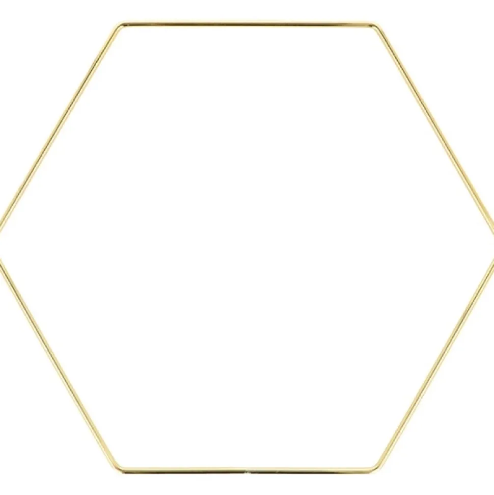 Anilla de metal Hexágono Dorado Artemio 25x22cm