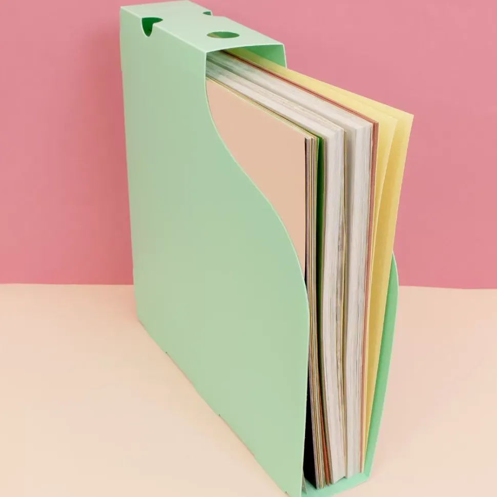 Archivador Vertical Para Papeles de Scrapbooking Turquesa Craftelier