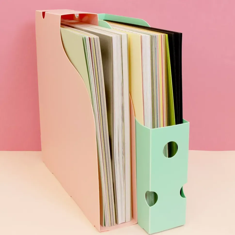 Archivador Vertical Para Papeles de Scrapbooking Turquesa Craftelier