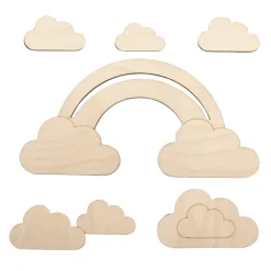 Arcoiris y Nubes de madera Rayher