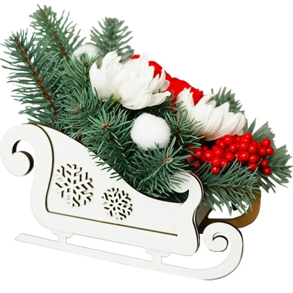 Arreglo floral Christmas Sleigh Fabrika Decoru