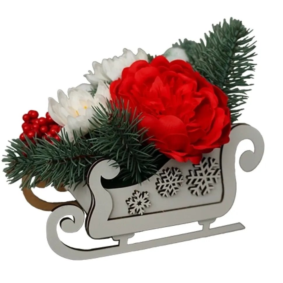Arreglo floral Christmas Sleigh Fabrika Decoru