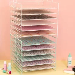 Bandeja para Papeles con Seis Estantes Rosa Craftelier