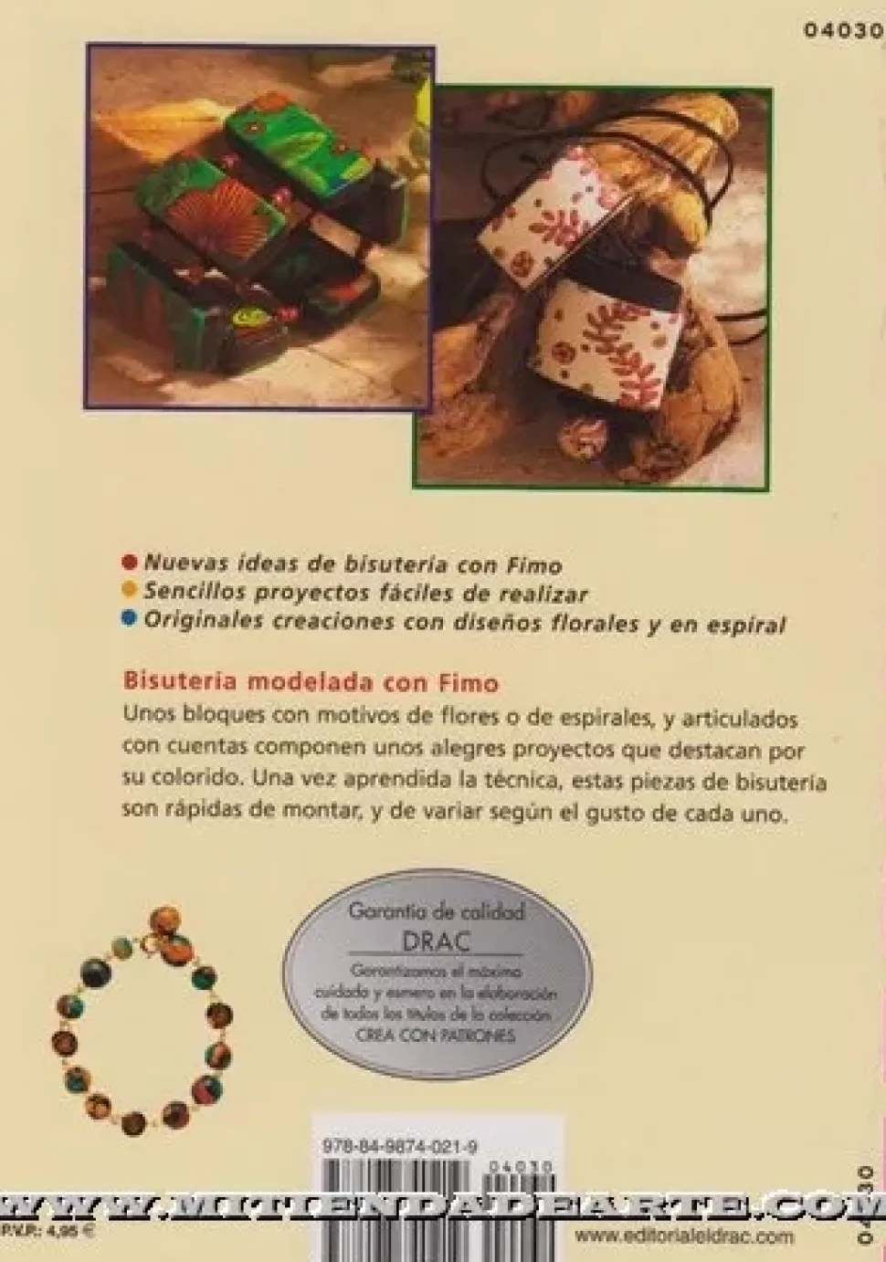 Bisutería Modelado con Fimo con diseños florales y en espiral 04030