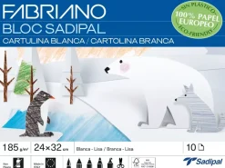 Bloc cartulina blancas 24x32cm 185g/m² Fabriano