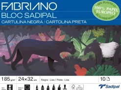 Bloc cartulina negra 24x32cm 185g/m² Fabriano