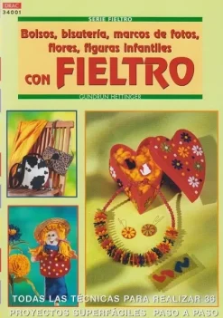 Bolsos, bisutería, marcos de fotos, flores, figuras infantiles con Fieltro 34001