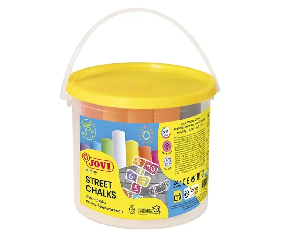 Bote 21 tizas jumbo colores surtidos Jovi