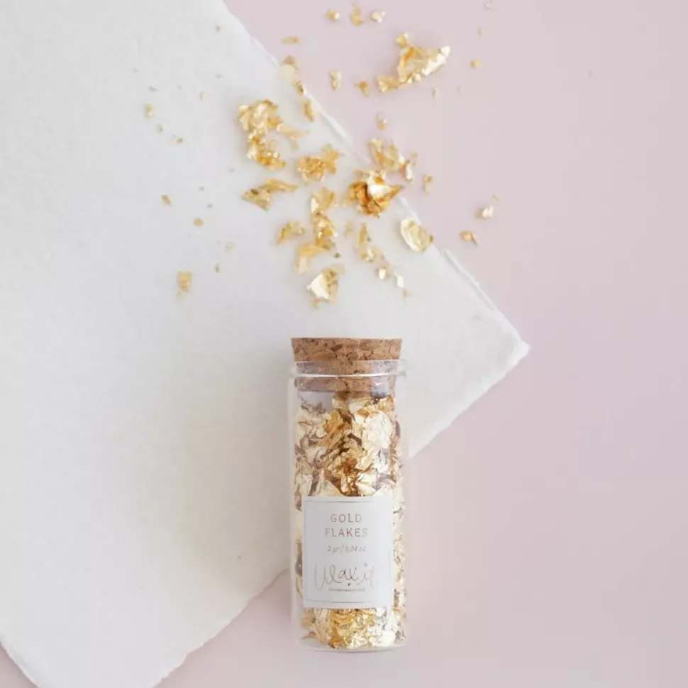 Botella de Cristal 3gr con Copos Gold Flakes Wax it Lora Bailora