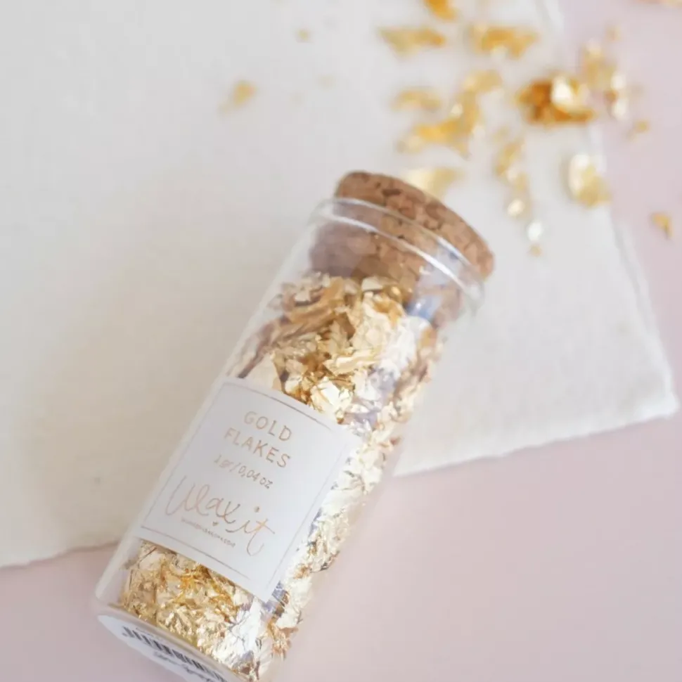 Botella de Cristal 3gr con Copos Gold Flakes Wax it Lora Bailora