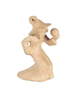 Bruja con bola de cristal de papel maché Decopatch