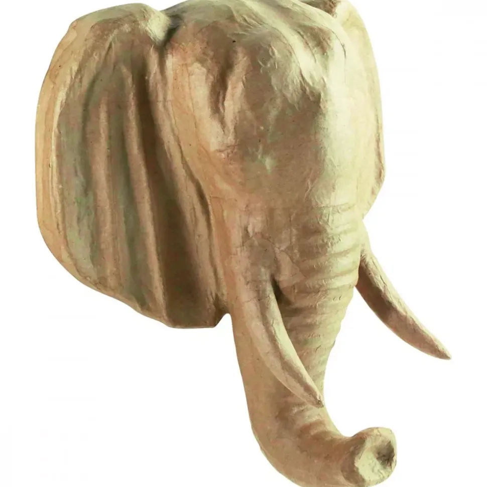 Cabeza de elefante de papel maché