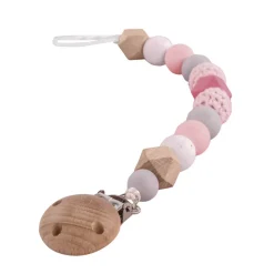 Cadena de Madera para Chupete Rosa Rayher