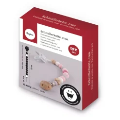 Cadena de Madera para Chupete Rosa Rayher