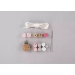 Cadena de Madera para Chupete Rosa Rayher