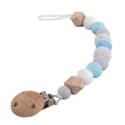 Cadena de Madera para Chupete Azul Rayher