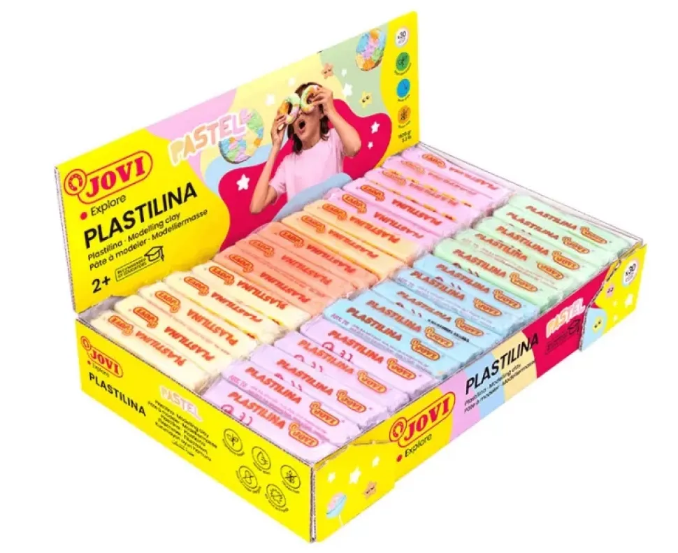 Caja 30 Pastillas de Plastilinas Pastel Jovi 50gr