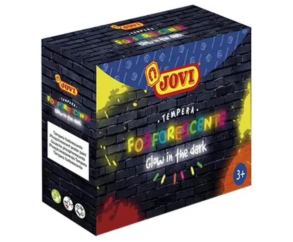 Caja 4 botes Témpera Fosforescente Jovi 55ml