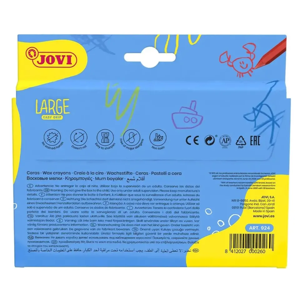 Caja 24 ceras Large Easy Grip Jovi