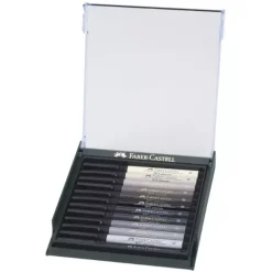 Caja 12 rotuladores Tonos grises Pitt Artist Pen Brush Faber-Castell