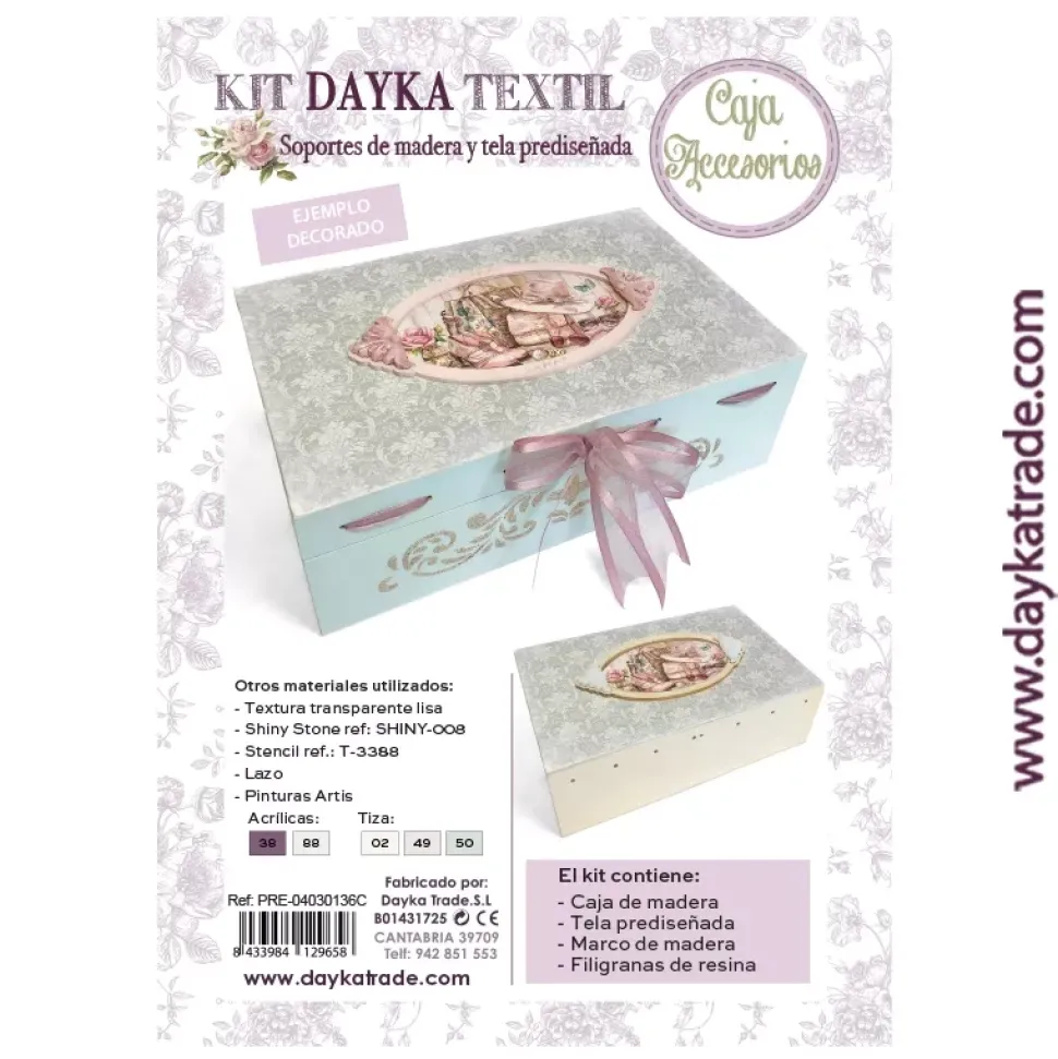 Caja accesorios + Tela Prediseñada + marco Dayka