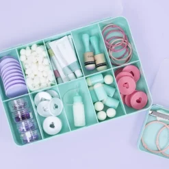 Caja con 10 Compartimentos Turquesa Craftelier