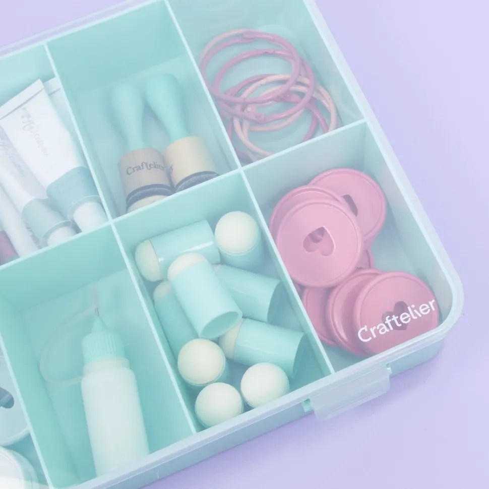 Caja con 10 Compartimentos Turquesa Craftelier