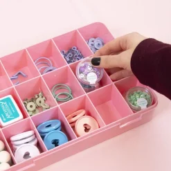 Caja con 17 Compartimentos Rosa Craftelier